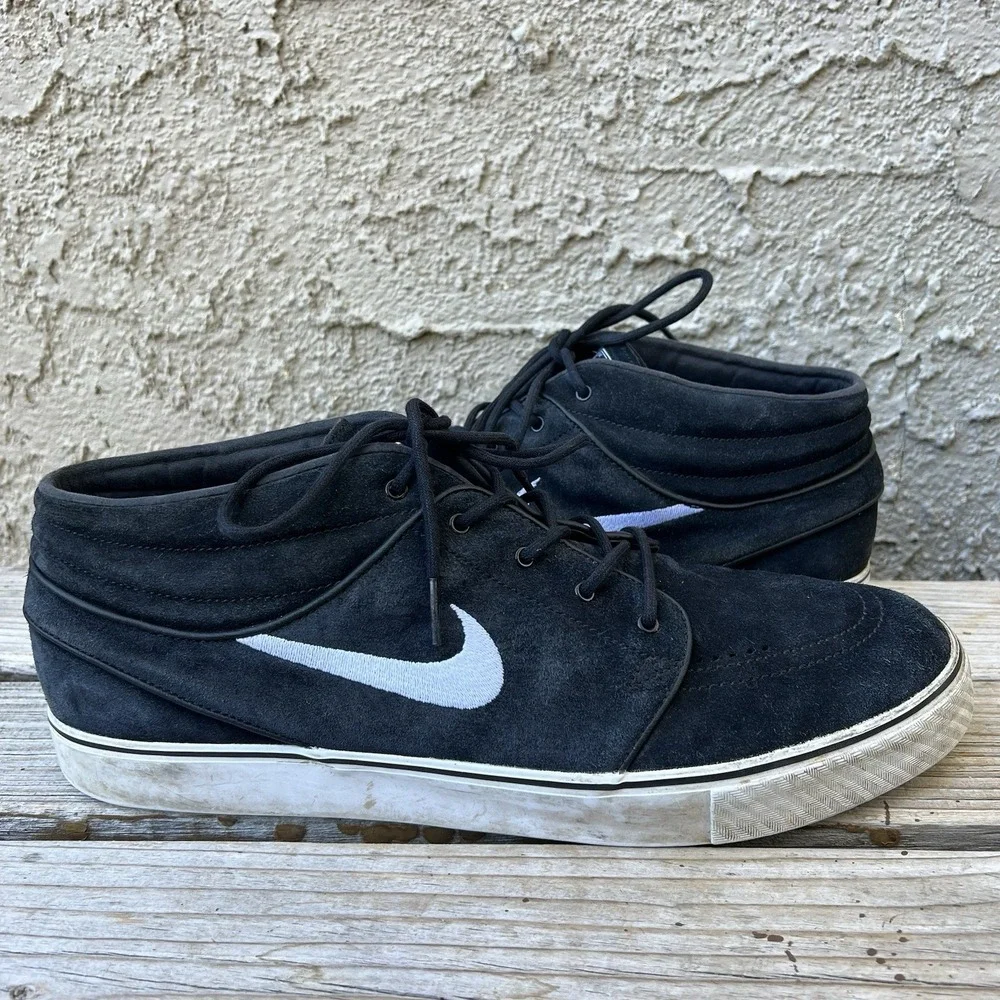 Nike Shoes Men Size 14 SB Solarsoft Portmore II 923198-011 Black Leather Suede